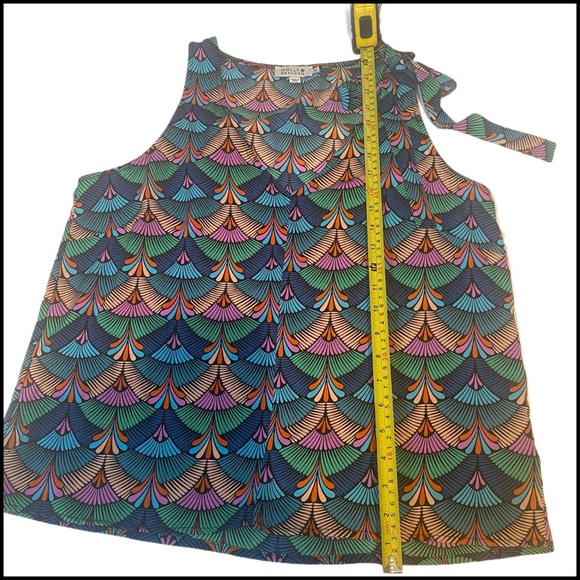 Molly Bracken Multi-Color Geo Print Bow-Detail Sleeveless Alix Sz XL - Picture 6 of 7